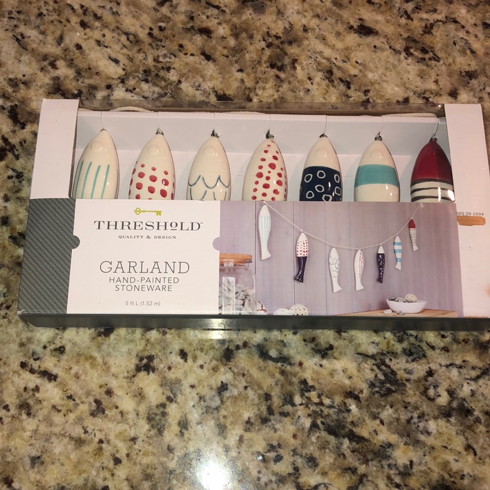 Hand painted stoneware garland